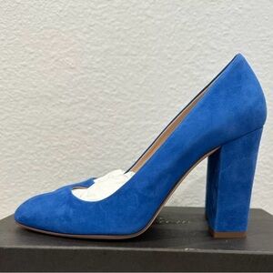 J. Crew Royal Blue Suede Block Heel Pump